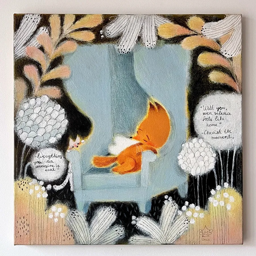 Зображення "Сон" від Альона Кравченко, розмір: 43х43см, матеріали: акрил,кольорові олівці, місто: Ужгород, ціна: €400