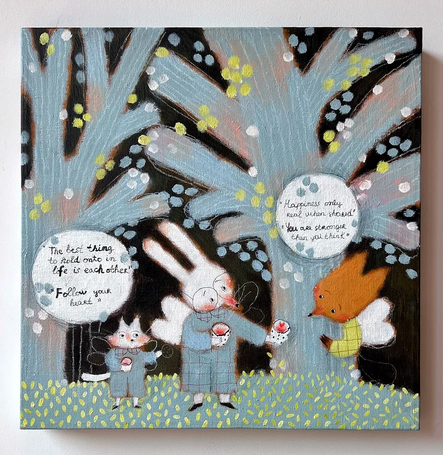 Зображення "підтримка" від Альона Кравченко, розмір: 40х40см, матеріали: акрил,кольорові олівці, місто: Україна, ціна: $400