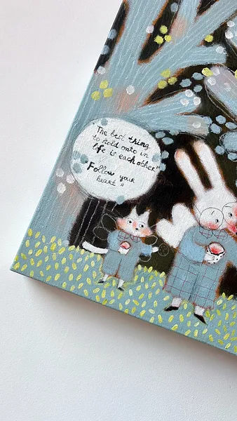 Зображення "підтримка" від Альона Кравченко, розмір: 40х40см, матеріали: акрил,кольорові олівці, місто: Україна, ціна: $400 Фото 3 з 4.