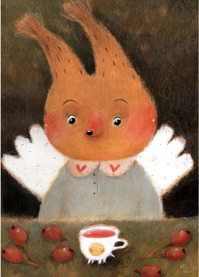 Image of Білка та чай з шипшиною by Альона Кравченко, size: 30х40см, priced at $350