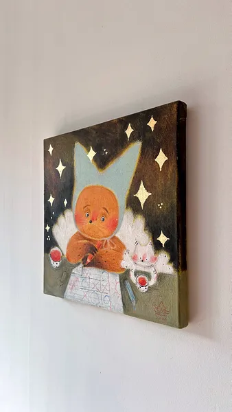 Зображення "Хрестики нуліки" від Альона Кравченко, розмір: 30х30см, матеріали: акрил,кольорові олівці,полотно, місто: Україна, ціна: $250 Фото 2 з 8.